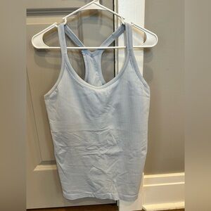 lululemon athletica Light Blue Ribbed Racerback Tank Top